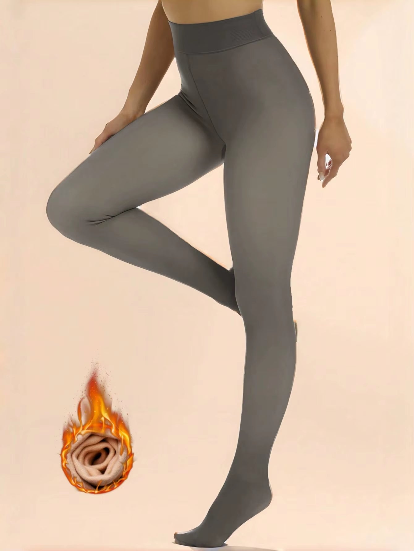 300G Warm Fleece Lined Tights Women Winter Thermal Sexy Tights Wool Fake Translucent Pantyhose Stockings