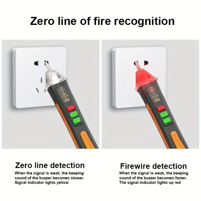 T02A Voltage Detector Electrical Pen AC Voltage Tester Smart Breakpoint Finder 12-1000V Non-Contact T02B Voice Broadcast