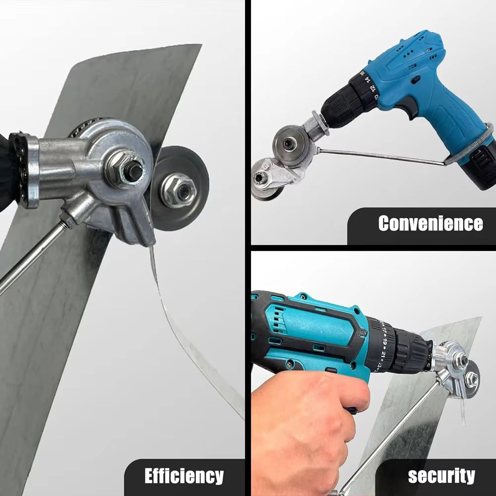 Electric Drill Plate Cutter Attachment Metal Double Headed Sheet Cutting Tool Cut Plate Punch Shears Drill for Copper Cutter