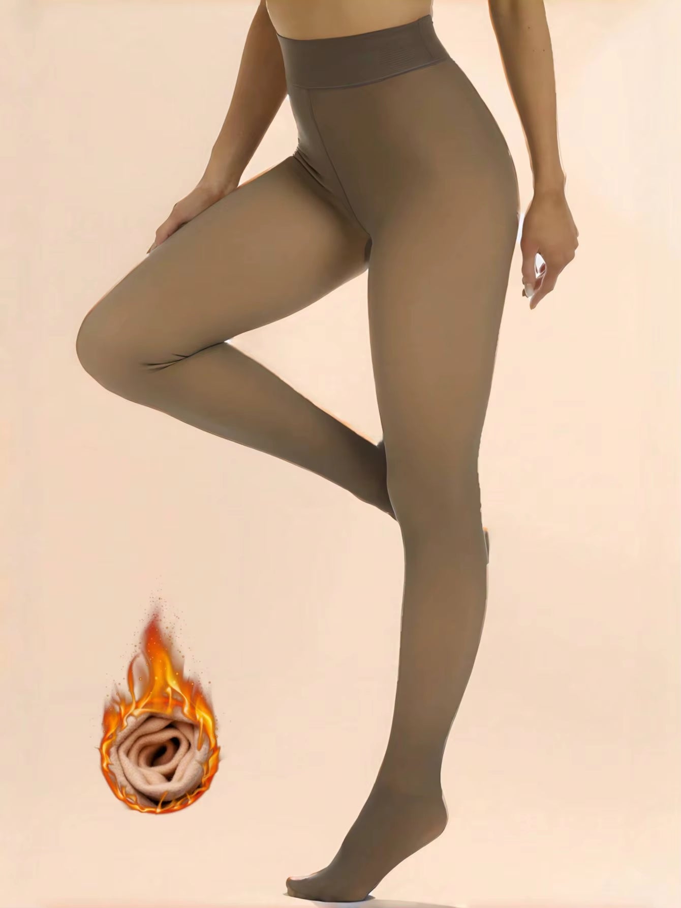 300G Warm Fleece Lined Tights Women Winter Thermal Sexy Tights Wool Fake Translucent Pantyhose Stockings