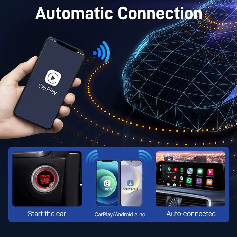 2025 NEW Wireless Carplay Adapter Android Auto 2In1 Smart Mini Box WIFI BT Auto Connect for Toyota Volvo Benz MG Kia MAZDA FORD