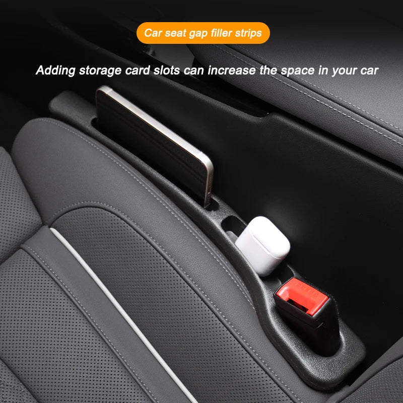 2-Pack Universal Car Seat Gap Filler – Leak-Proof Side Seam Plug with Phone & Wallet Holder | Fits All Car Models