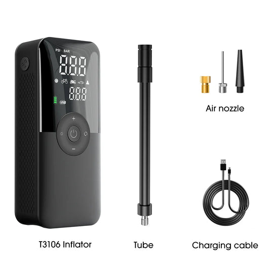 Cordless Digital Tire Inflator – Rechargeable Portable Air Compressor for Car, Bike & Motorcycle