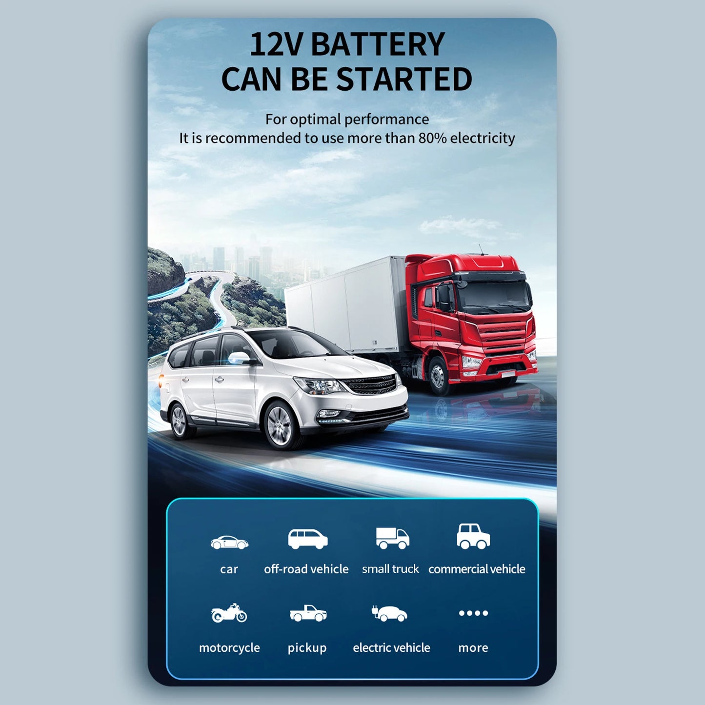 6000Mah 4-in-1 Car Jump Starter with Air Compressor, Power Bank & LED Flashlight – 1000A Peak Booster