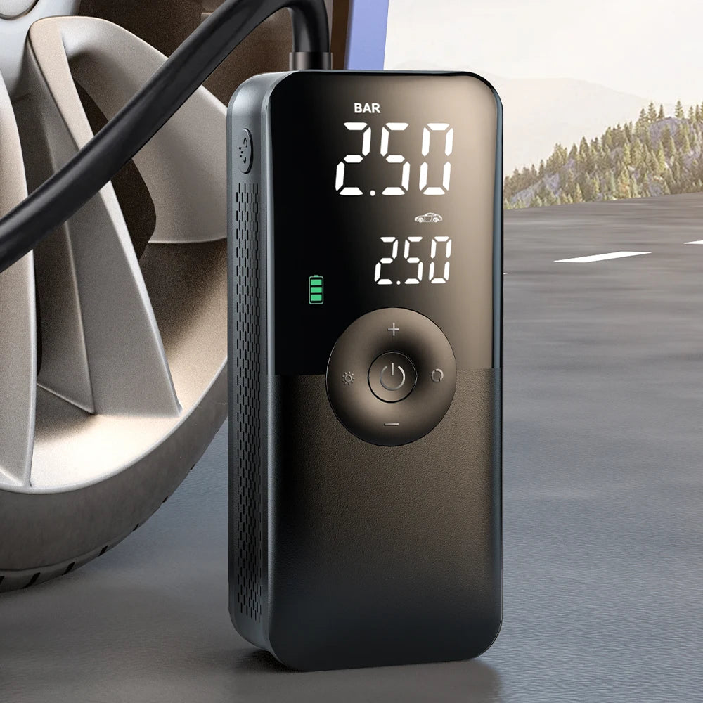 Cordless Digital Tire Compressor – Wireless Portable Air Pump for Car, Motorcycle, Bicycle and Balls