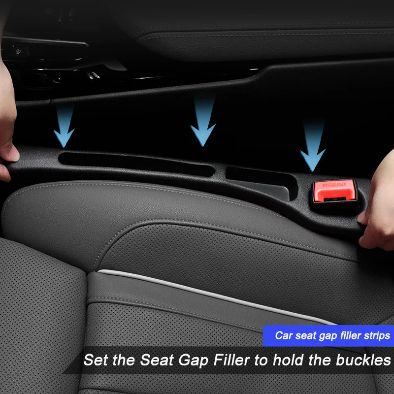 2-Pack Universal Car Seat Gap Filler – Leak-Proof Side Seam Plug with Phone & Wallet Holder | Fits All Car Models