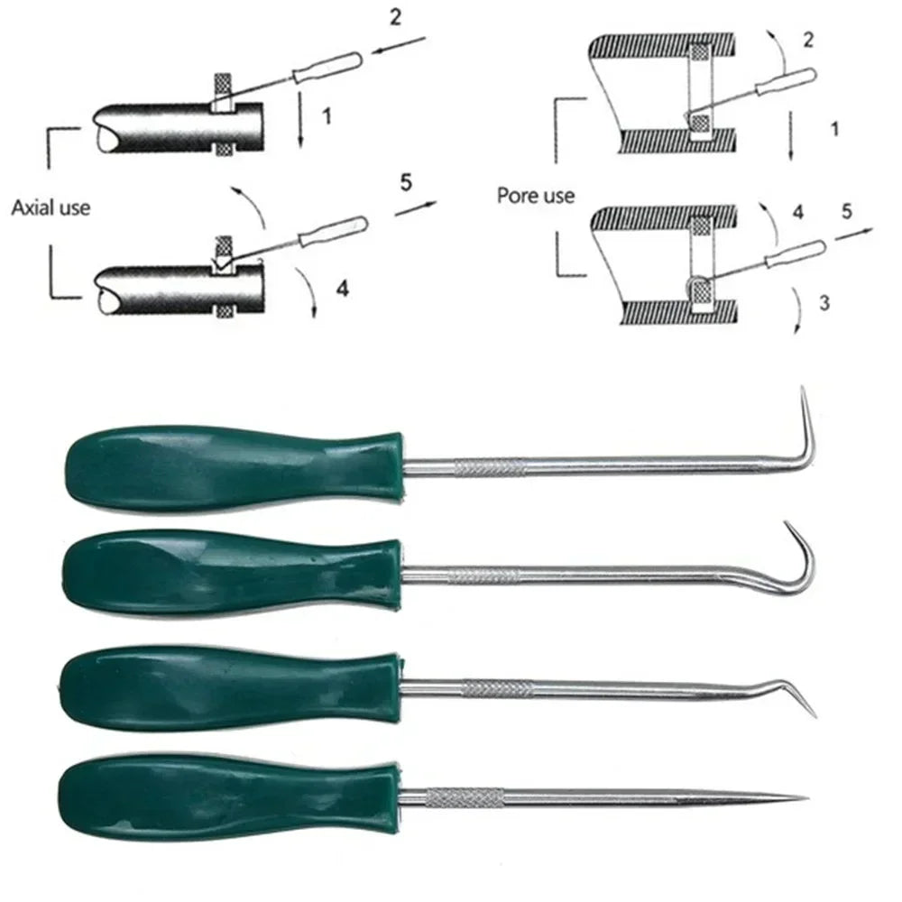 New 4Pcs 135Mm Car Auto Vehicle Oil Seal Screwdrivers Set O-Ring Seal Gasket Puller Remover Pick Hooks Repair Tools for Car