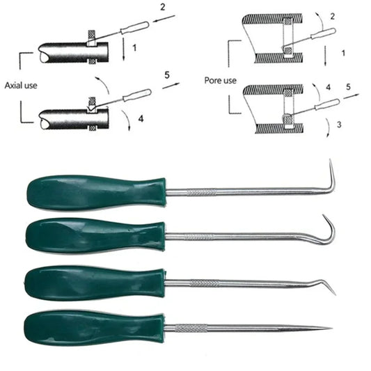 New 4Pcs 135Mm Car Auto Vehicle Oil Seal Screwdrivers Set O-Ring Seal Gasket Puller Remover Pick Hooks Repair Tools for Car
